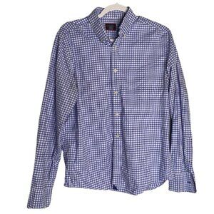 Untuckit Blue White Check Brachetto Button Down Shirt